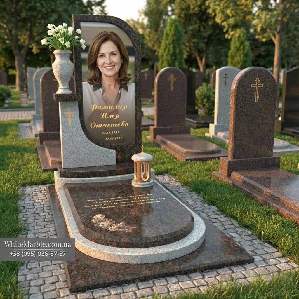 Женский памятник из белого мрамора фото 12-13